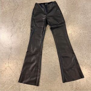 Tiger Mist Black Flare Leather Pants mid rise